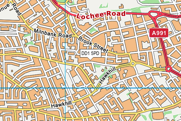 DD1 5PD map - OS VectorMap District (Ordnance Survey)