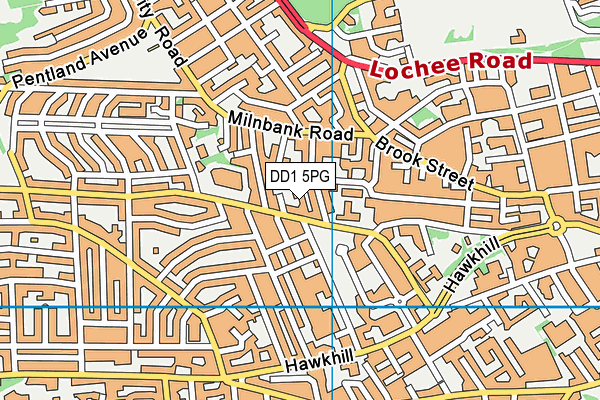 DD1 5PG map - OS VectorMap District (Ordnance Survey)