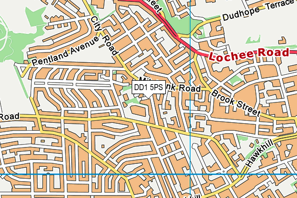 DD1 5PS map - OS VectorMap District (Ordnance Survey)