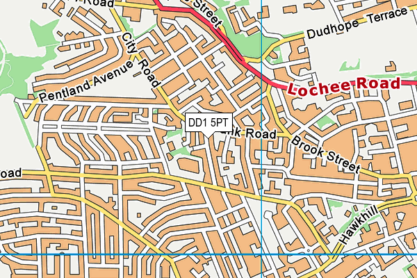 DD1 5PT map - OS VectorMap District (Ordnance Survey)