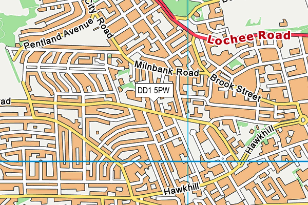 DD1 5PW map - OS VectorMap District (Ordnance Survey)