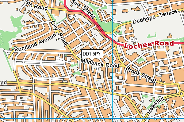 DD1 5PY map - OS VectorMap District (Ordnance Survey)