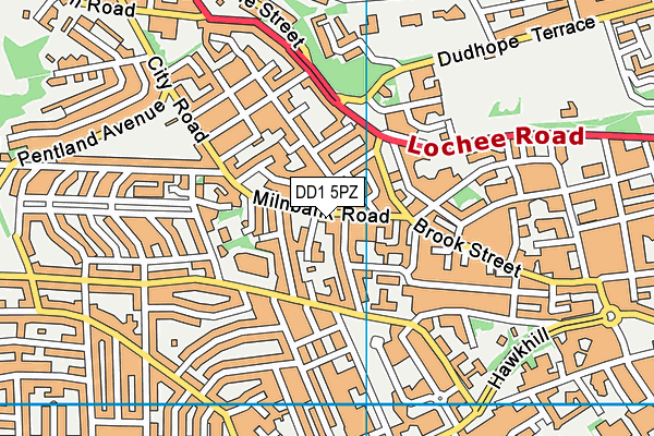 DD1 5PZ map - OS VectorMap District (Ordnance Survey)