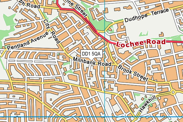 DD1 5QA map - OS VectorMap District (Ordnance Survey)