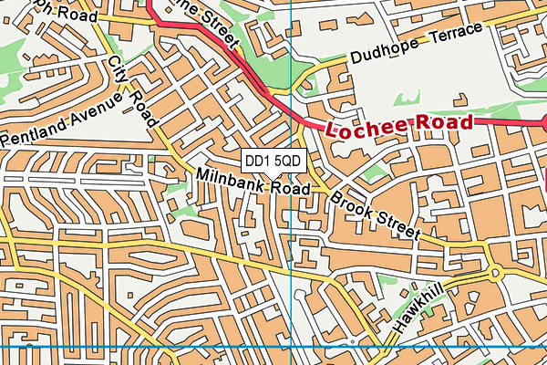 DD1 5QD map - OS VectorMap District (Ordnance Survey)