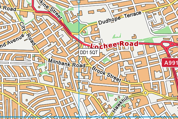 DD1 5QT map - OS VectorMap District (Ordnance Survey)