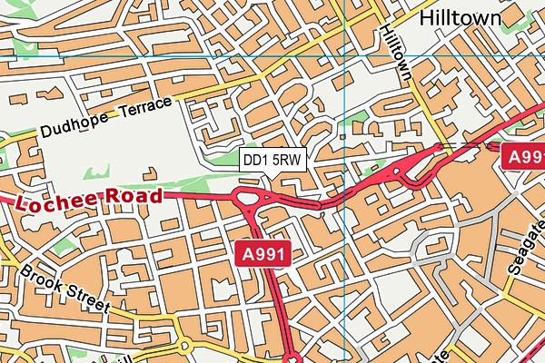 DD1 5RW map - OS VectorMap District (Ordnance Survey)