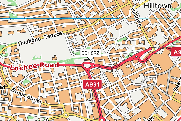 DD1 5RZ map - OS VectorMap District (Ordnance Survey)