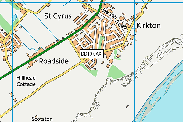 DD10 0AX map - OS VectorMap District (Ordnance Survey)