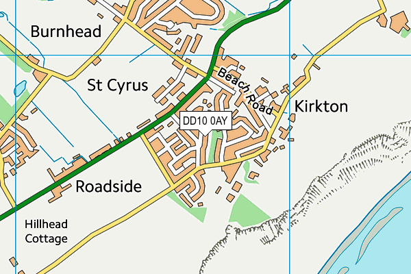 DD10 0AY map - OS VectorMap District (Ordnance Survey)