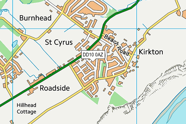 DD10 0AZ map - OS VectorMap District (Ordnance Survey)