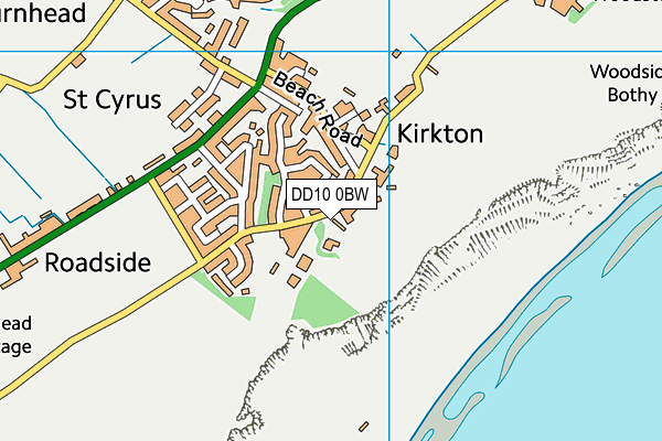 DD10 0BW map - OS VectorMap District (Ordnance Survey)