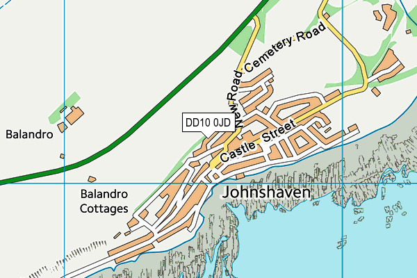 DD10 0JD map - OS VectorMap District (Ordnance Survey)