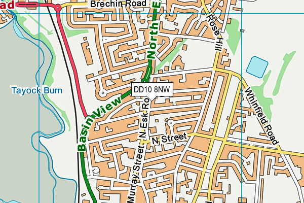 DD10 8NW map - OS VectorMap District (Ordnance Survey)