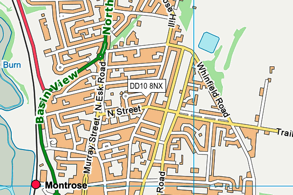 DD10 8NX map - OS VectorMap District (Ordnance Survey)