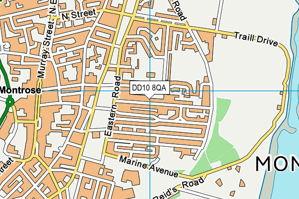 DD10 8QA map - OS VectorMap District (Ordnance Survey)