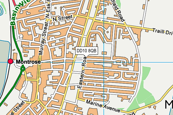 DD10 8QB map - OS VectorMap District (Ordnance Survey)