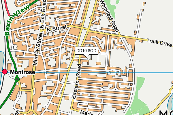 DD10 8QD map - OS VectorMap District (Ordnance Survey)
