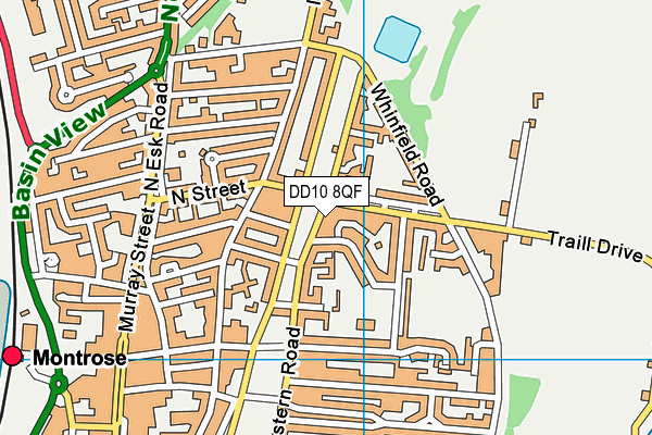 DD10 8QF map - OS VectorMap District (Ordnance Survey)