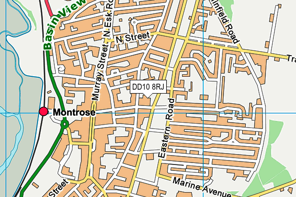 DD10 8RJ map - OS VectorMap District (Ordnance Survey)