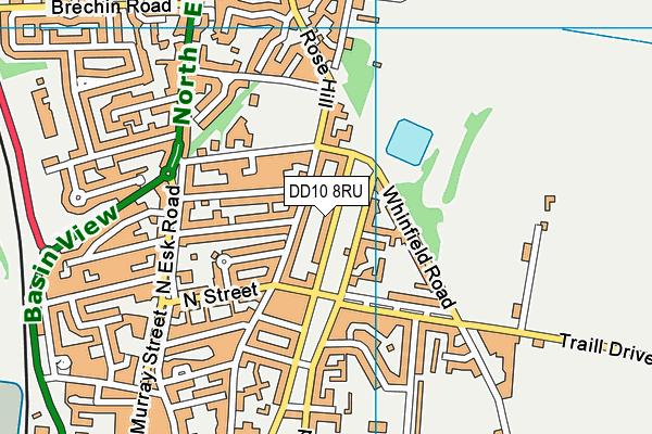 DD10 8RU map - OS VectorMap District (Ordnance Survey)
