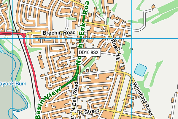 DD10 8SX map - OS VectorMap District (Ordnance Survey)