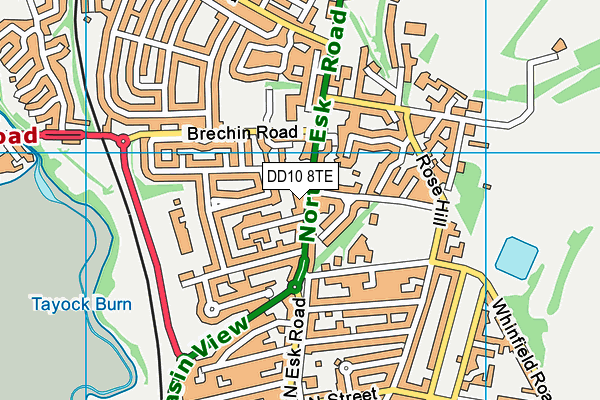 DD10 8TE map - OS VectorMap District (Ordnance Survey)