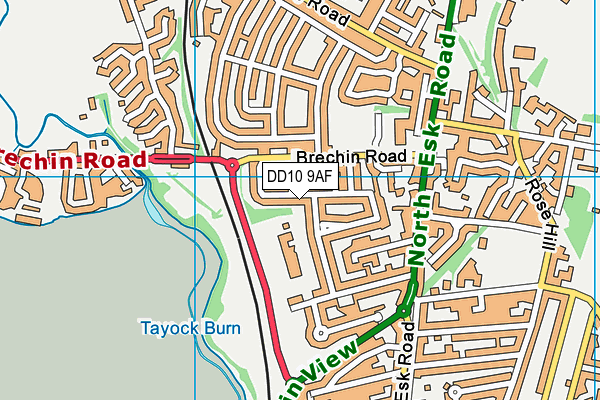 DD10 9AF map - OS VectorMap District (Ordnance Survey)