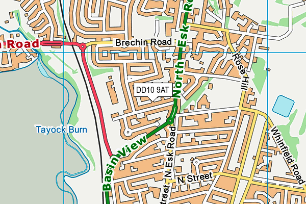 DD10 9AT map - OS VectorMap District (Ordnance Survey)