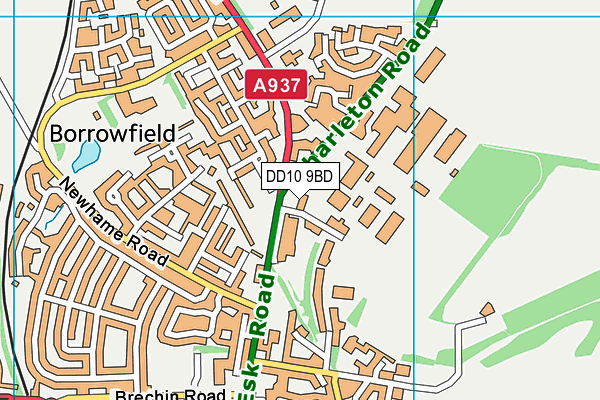 DD10 9BD map - OS VectorMap District (Ordnance Survey)