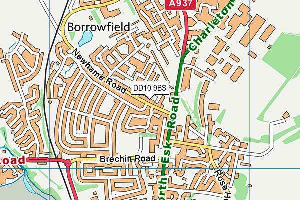 DD10 9BS map - OS VectorMap District (Ordnance Survey)