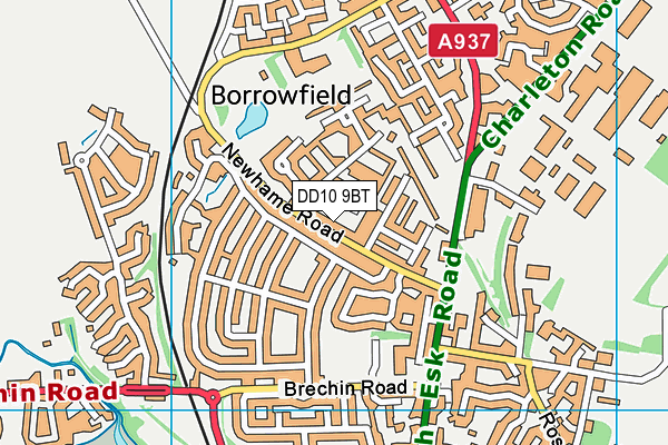 DD10 9BT map - OS VectorMap District (Ordnance Survey)