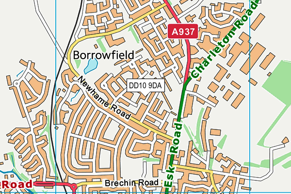 DD10 9DA map - OS VectorMap District (Ordnance Survey)