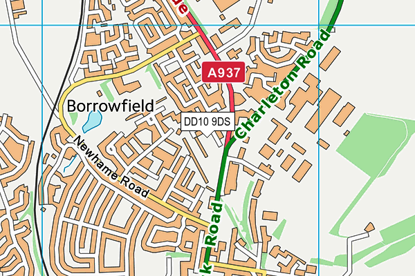 DD10 9DS map - OS VectorMap District (Ordnance Survey)