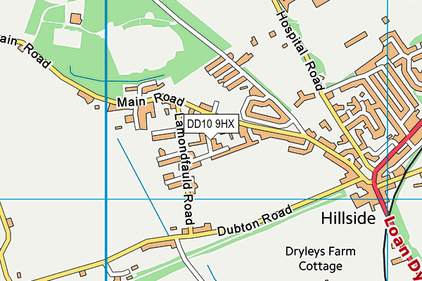 DD10 9HX map - OS VectorMap District (Ordnance Survey)