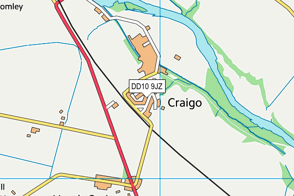 DD10 9JZ map - OS VectorMap District (Ordnance Survey)