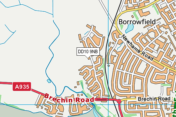 DD10 9NB map - OS VectorMap District (Ordnance Survey)