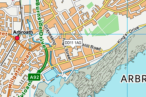 DD11 1AG map - OS VectorMap District (Ordnance Survey)