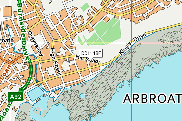 DD11 1BF map - OS VectorMap District (Ordnance Survey)