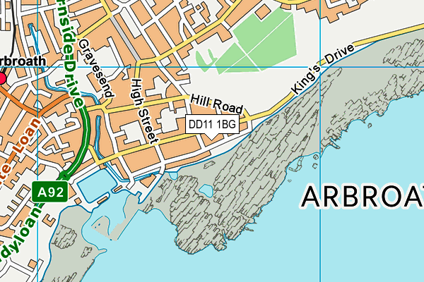 DD11 1BG map - OS VectorMap District (Ordnance Survey)