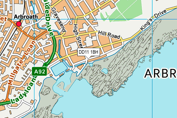 DD11 1BH map - OS VectorMap District (Ordnance Survey)