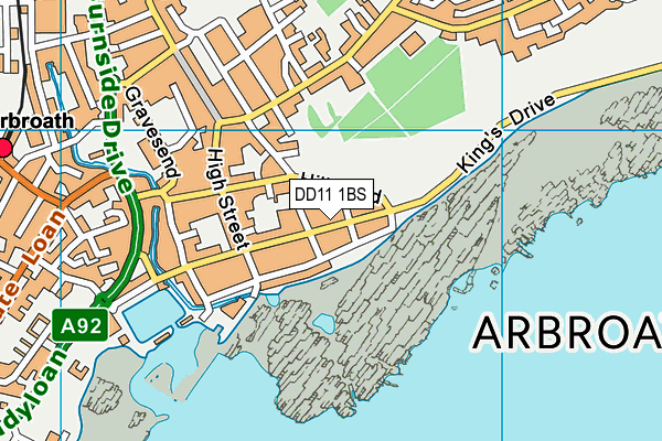 DD11 1BS map - OS VectorMap District (Ordnance Survey)