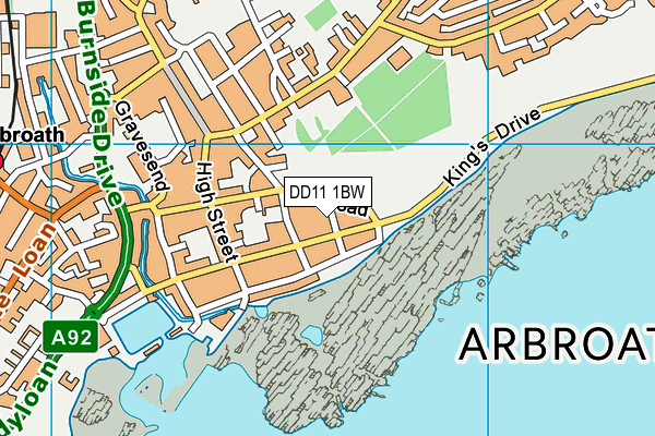 DD11 1BW map - OS VectorMap District (Ordnance Survey)