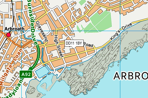 DD11 1BY map - OS VectorMap District (Ordnance Survey)