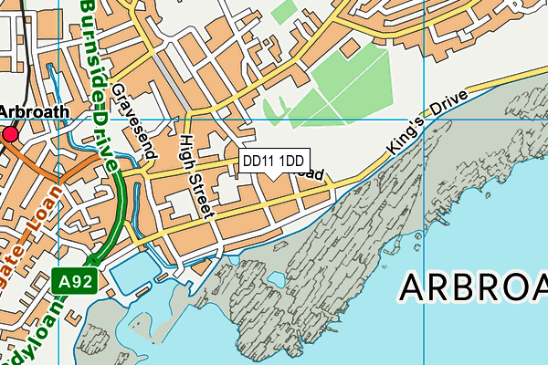 DD11 1DD map - OS VectorMap District (Ordnance Survey)