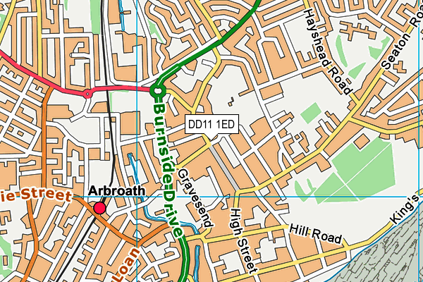 DD11 1ED map - OS VectorMap District (Ordnance Survey)