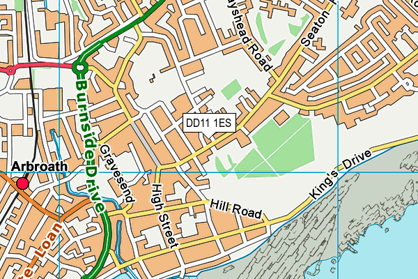 DD11 1ES map - OS VectorMap District (Ordnance Survey)