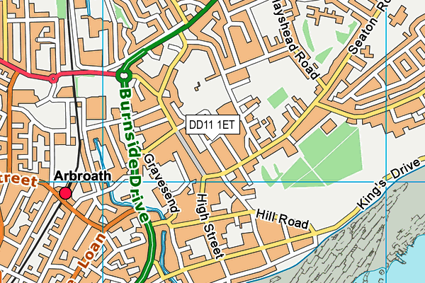 DD11 1ET map - OS VectorMap District (Ordnance Survey)