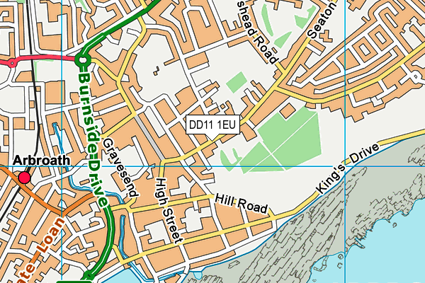DD11 1EU map - OS VectorMap District (Ordnance Survey)