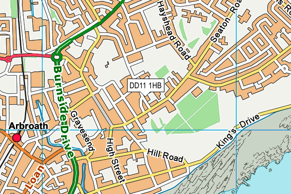 DD11 1HB map - OS VectorMap District (Ordnance Survey)